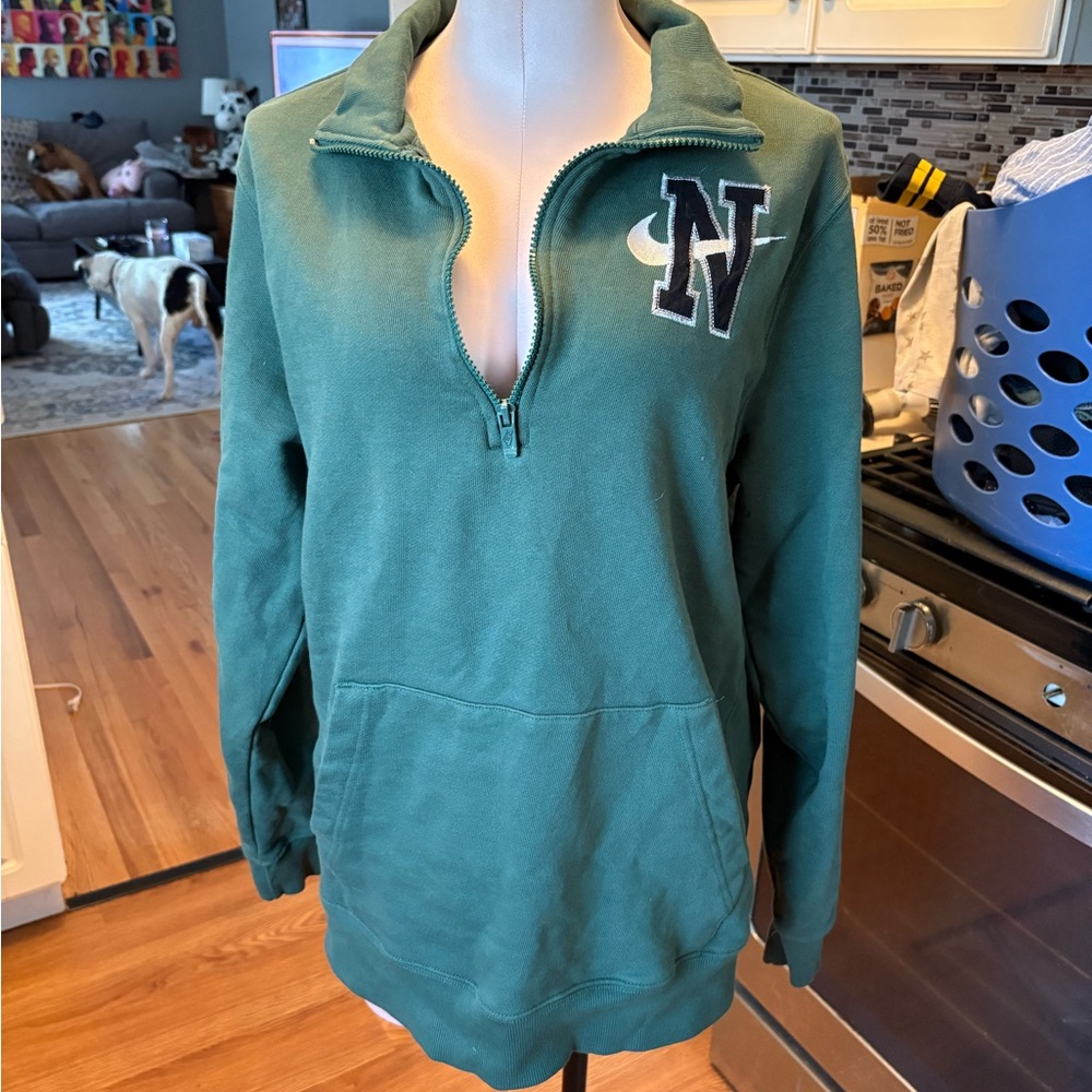 Nike Green Cowl Neck Sweater Plush Fleece